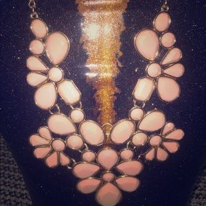 Neautral , Floral Cluster Statement Necklace